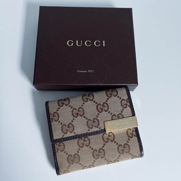 Authentic Gucci Monogram Canvas and Leather Wallet - Picture 1 of 6